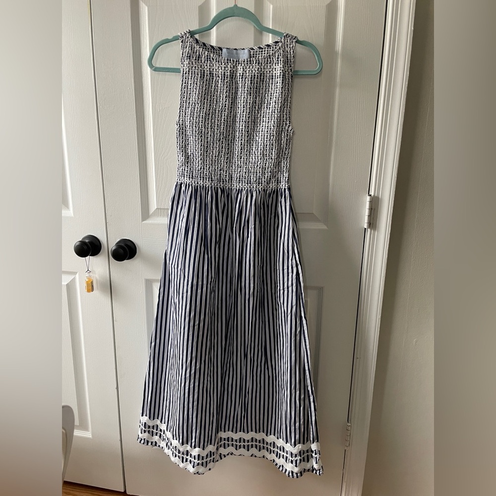 Hill house cosima rare embellished navy stripe size small